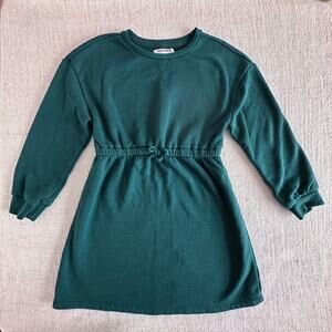 Old Navy Girl's Emerald Green Sweatshirt Dress VEUC 8